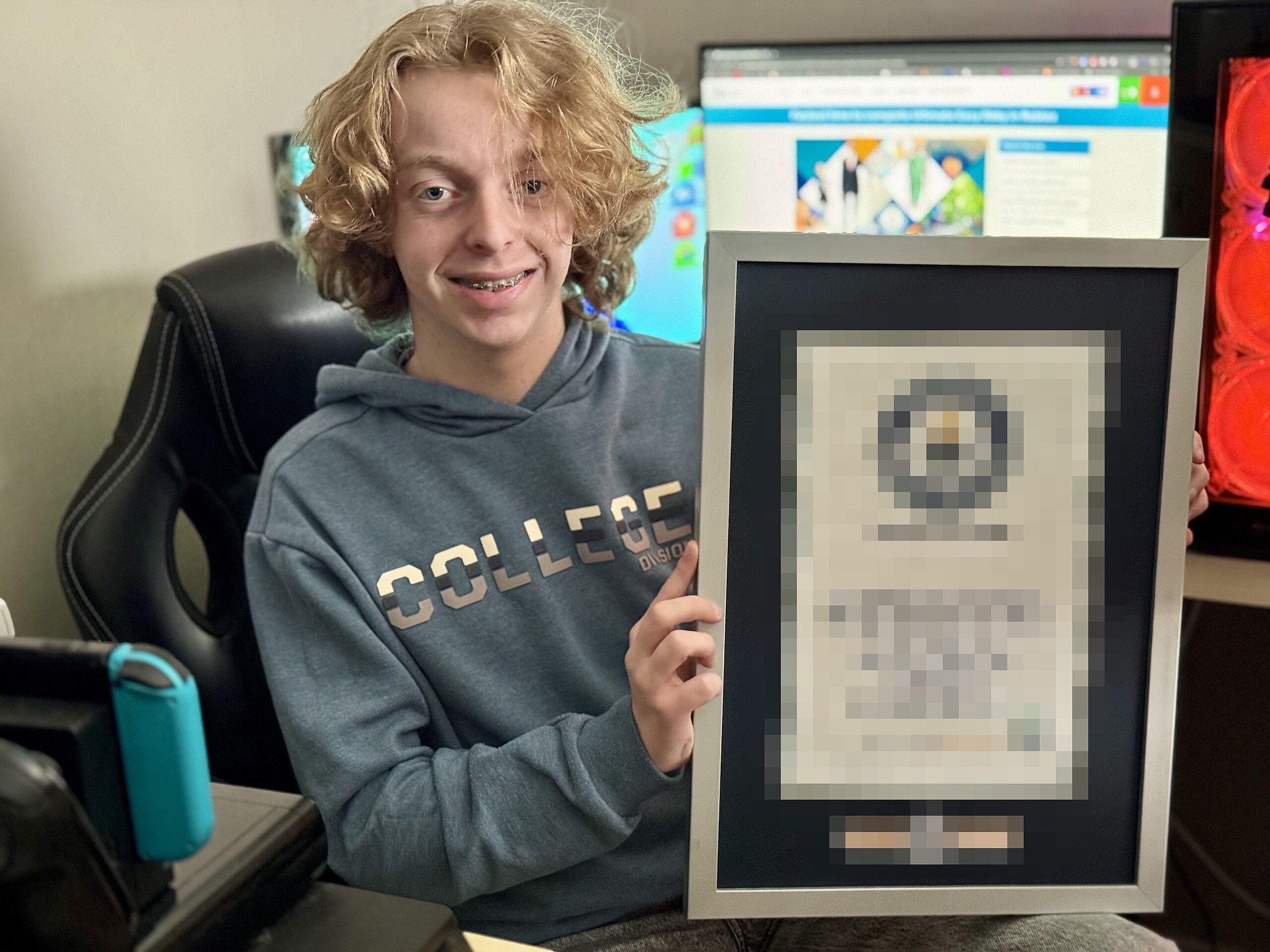 Quinten Delaere met zijn award